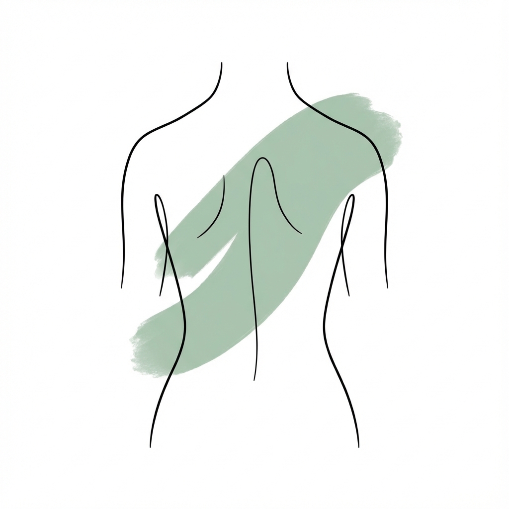 Abstrakte Rücken-Illustration, Symbol für Entspannung und Haltung